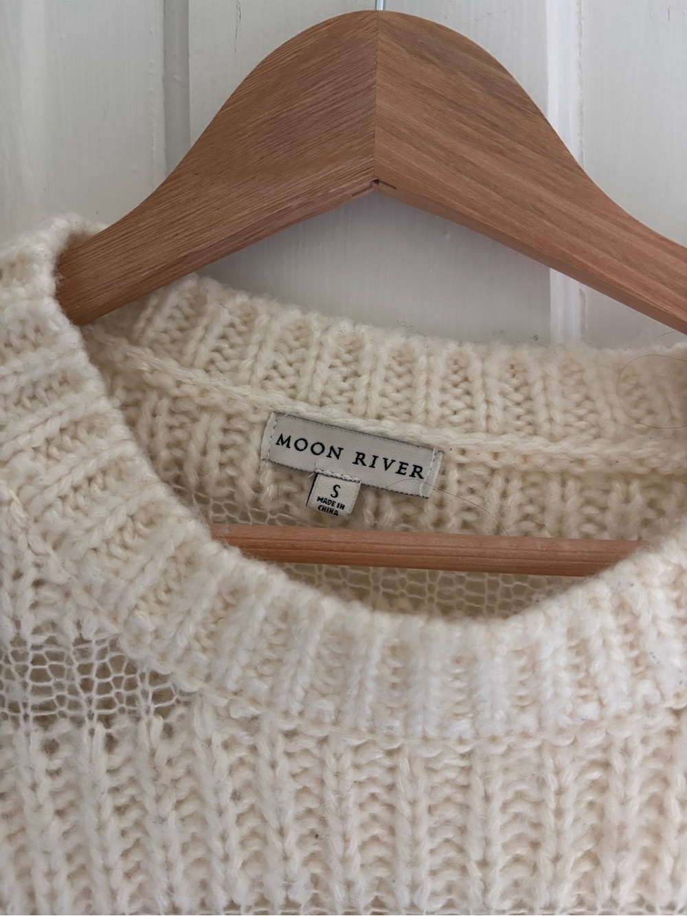 MOON RIVER Cream Sweater (Small) - Picture 3 of 3